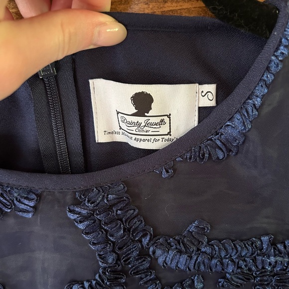 Dainty Jewells Midnight Blue Lace Dress - Picture 4 of 4
